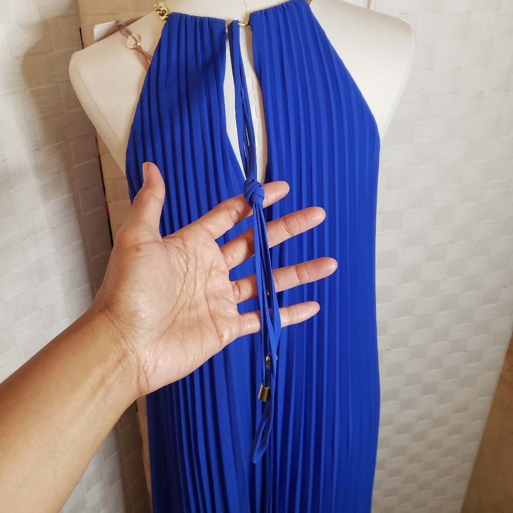 TED BAKER NWT Blue pleated swing maxi dress - Picture 3 of 8